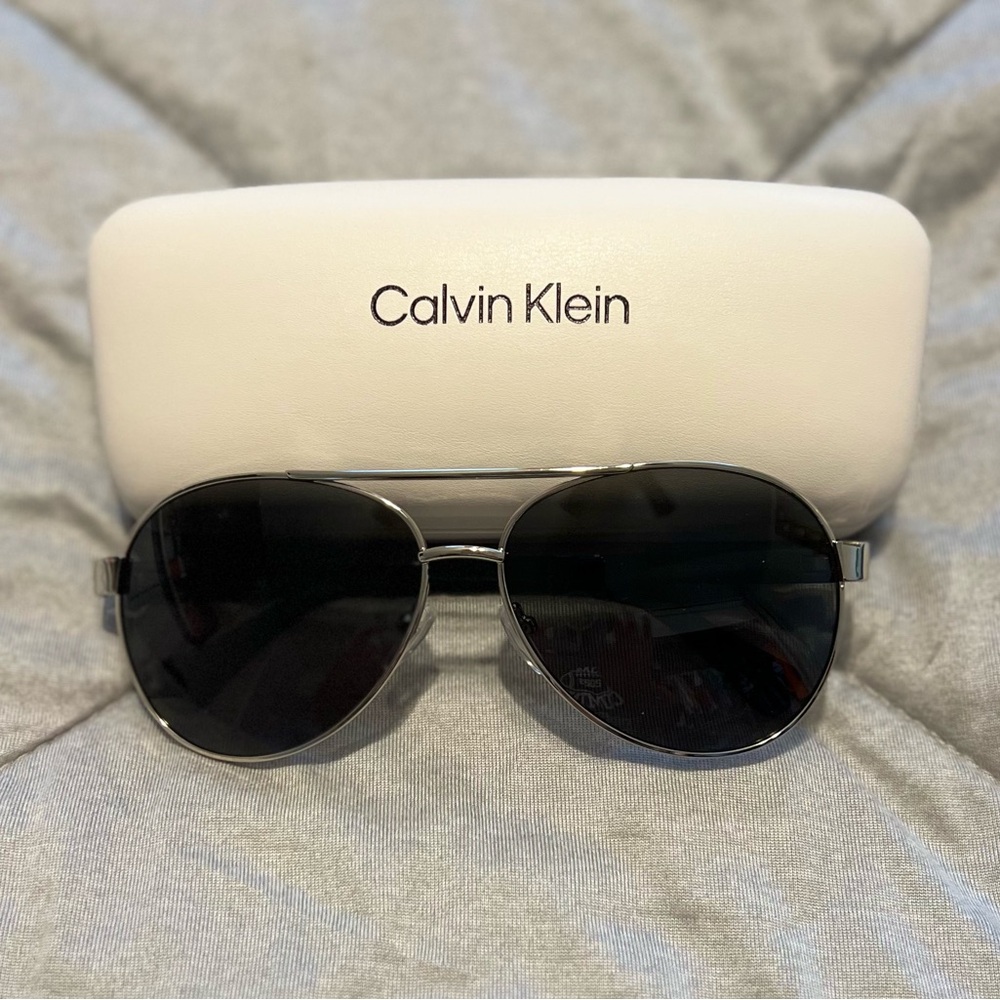 Calvin Klein Dark Aviator Sunglasses